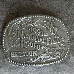 New 1991 HESSTON NFR NATIONAL FINALS RODEO Belt Buckle – New Old Stock Collector