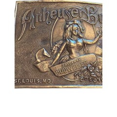 Vintage Anheuser Busch Budweiser Brass Buckle Lady of the Lake St Louis B-168