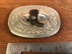 Men&rsquo;s Chamber&rsquo;s Belt Co. Texas Cowboy Boots Metal Belt Buckle 2.75&Prime; X 3.75&Prime; USA