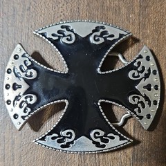 Black Silver Metal Belt Buckle Cross Antique Finish Interchangeable Men&rsquo;s