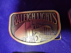 Lot of (4) Trucker Belt Buckles Eagle Buckets Raleigh Lights Power Take Off&rsquo;s