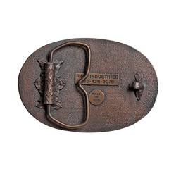 Vintage Brass Belt Buckle W&R Logo – R&M Industries USA – Western Cowboy Rodeo