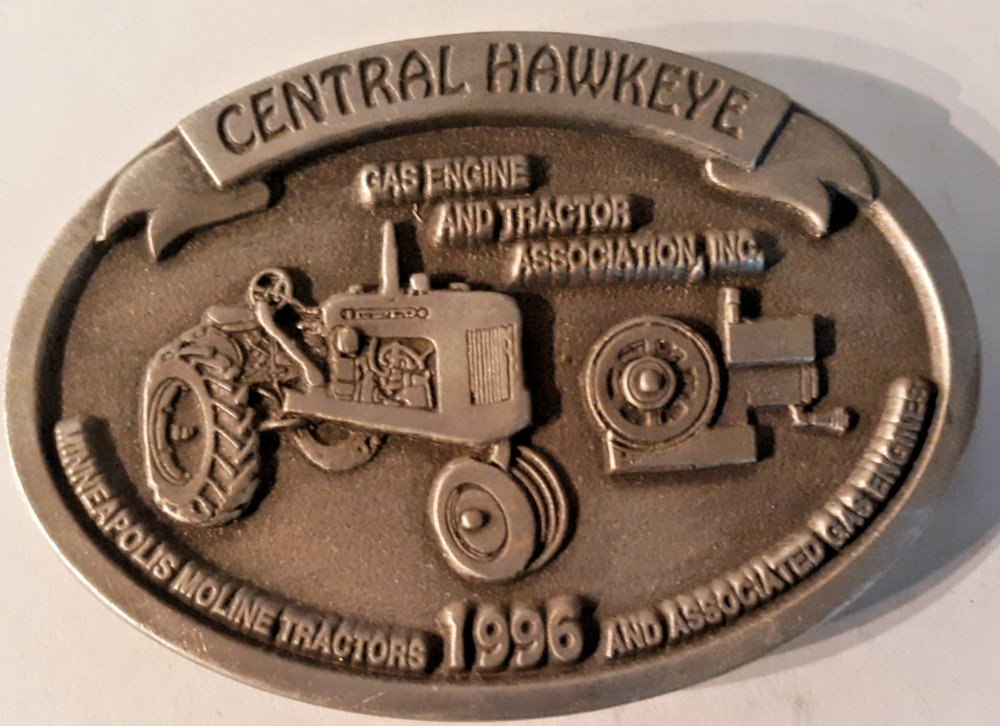 belt buckle Central Hawkeye 1996 Gas Engine & Tractor Assoc. Moline limited # 32