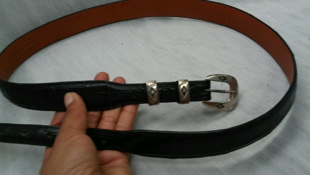 H.SCH sterling silver 925 buckle Sunset Canyon alligator belt Horst Schrader