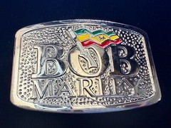 BOB MARLEY Jamaican Singer Rastafarian Flag Music Reggae 2006 Belt Buckle