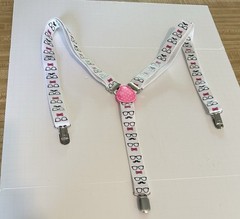 Child/Tween Unisex Suspenders White with Glasses, Mustaches and Bow Ties