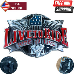 Live To Ride Ride To Live Number 1 Wings Belt Buckle Antique Hebillas Vaqueras