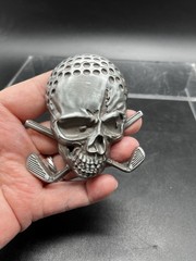 Tattoo Golf Wild Skull Belt Buckle