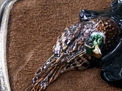 3-D Labrador Retriever Ringneck Pheasant Suede Belt Buckle