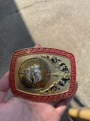 Western Buckle Gold Silver Red Horse Head Buckle Cowboy 2 » Hebillas Vaqueras