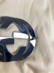 Double G 1.5` Belt Buckle Silver GG Logo 40 mm Replacement Buckle Designer Style