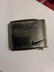 Nike Swoosh Belt Buckle W Bottle Opener In Silver Tone
