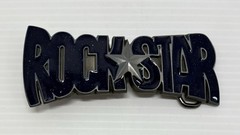 “NEW” Rock Star BELT BUCKLE Dark Blue Speckled Enamel Gray Metal Music Superstar