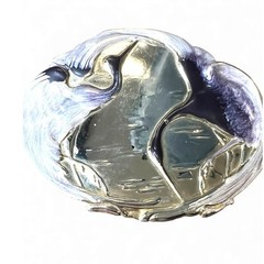 Charmat Vintage Belt Buckle Silver Artisan Cranes of Beverly Hills enamel Birds