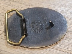Vintage 80s Degussa Belt Buckle Solid Brass Made in USA