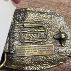 Kessler American Whiskey Spirit Wisconsin Brass Belt Buckle 1993 Limited Ed. Vtg