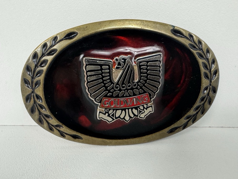 Vintage Honda Goldwing Motorcycle Brass Belt Buckle. Made In USA