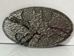 Vintage Batman Belt Buckle Pewter Finish Crackled Look 5&Prime; Wide DC Comics