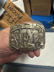 Vintage The American Firefighter Belt Buckle