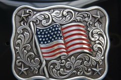 Nocona Belt Buckle USA Flag Patriotic American Flag Belt Buckle 37702