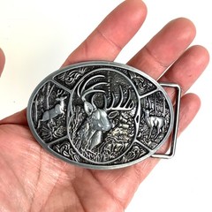 Deer Stag Buck Doe Metal Belt Buckle Rage Vintage Ornate Hunting Hunters Western