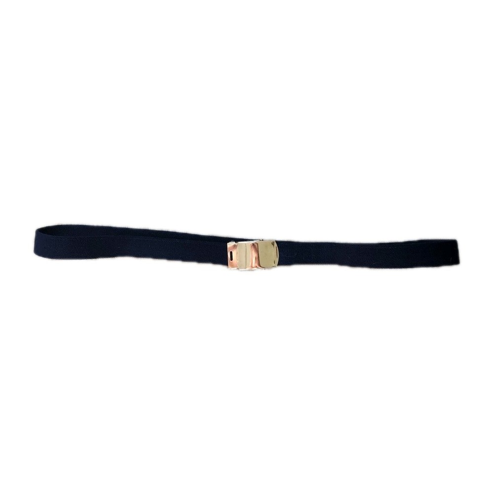 Vintage Hickok Navy Blue Military Web Belt Silver Tone Flip Buckle USA 40&Prime; EUC