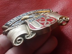 vintage baron Harley Davidson Belt Buckle Solid Brass Eagle Wings