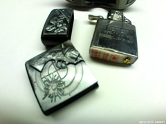 Belt Buckle Lighter Silver Gun Skull Revolver Target Belt width 1.5&Prime; NEW