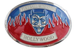 Men Women Silver Metal Belt Buckle Hollywood Fireball Ministry Rock & Roll Band