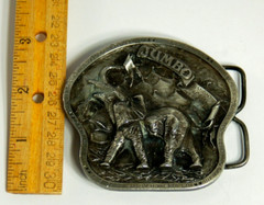 Jumbo Elephant western belt buckles pewter 1978 Bergamot Brass Works 3 inch