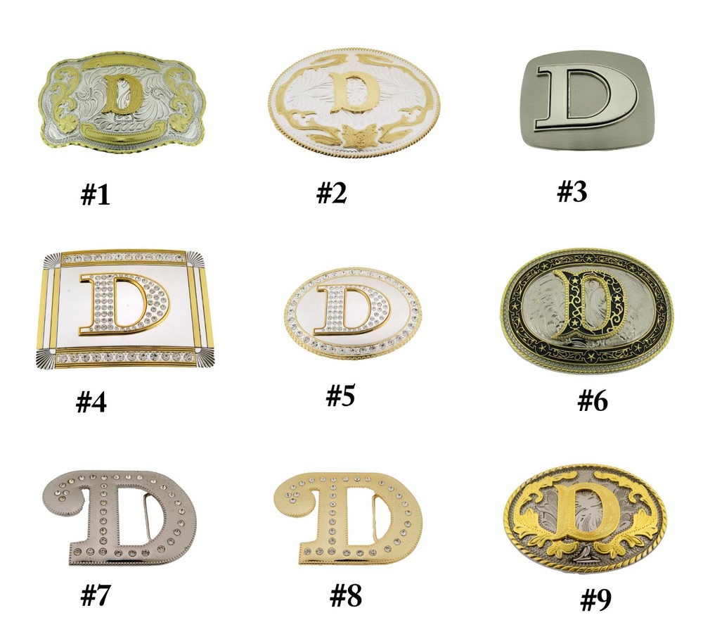 New Men Women Initial Letter D Belt Buckle Western Cowgirl Cowboy Rodeo Fashion