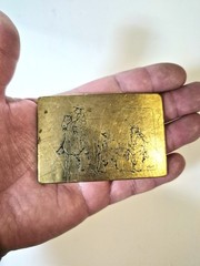 Western Country Cowboy Belt Buckle, Solid Brass, Ampersand Kalamazoo, USA