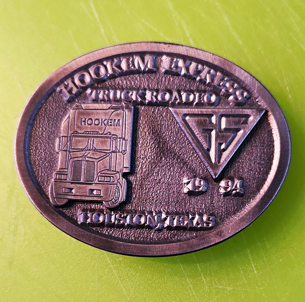 Stotts & Co. Hookem Events Truck Rodeo Houston TX 1994 Oval Belt Buckle