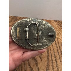 Vintage Unisex Great American Buckle Co Owl Flight Belt Buckle OS Silver 1982