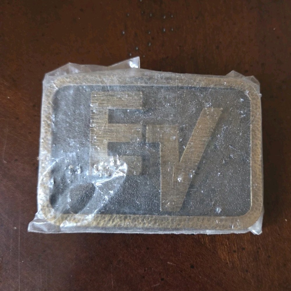 New Vtg ELECTRO-VOICE Belt Buckle EV Microphone Amplifier Loudspeaker Audio RARE