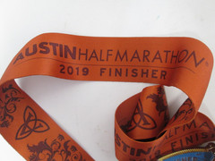 2019 Austin Half Marathon Belt Buckle w Lanyard Ribbon Running Texas Finisher