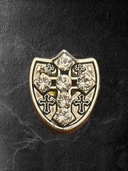 Western 3 Pcs 1” Wide Leather Belt Buckle Set With Cross & Crystals