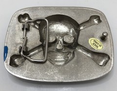 Jolly Roger Pirate Flag Belt Buckle Crossbones Skulls