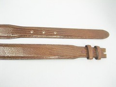 GENUINE LIZARD BELTS TAPERED 1-1/4&Prime; TO 1&Prime;, 15 COLORS 11 SIZES, MADE IN U.S.A.