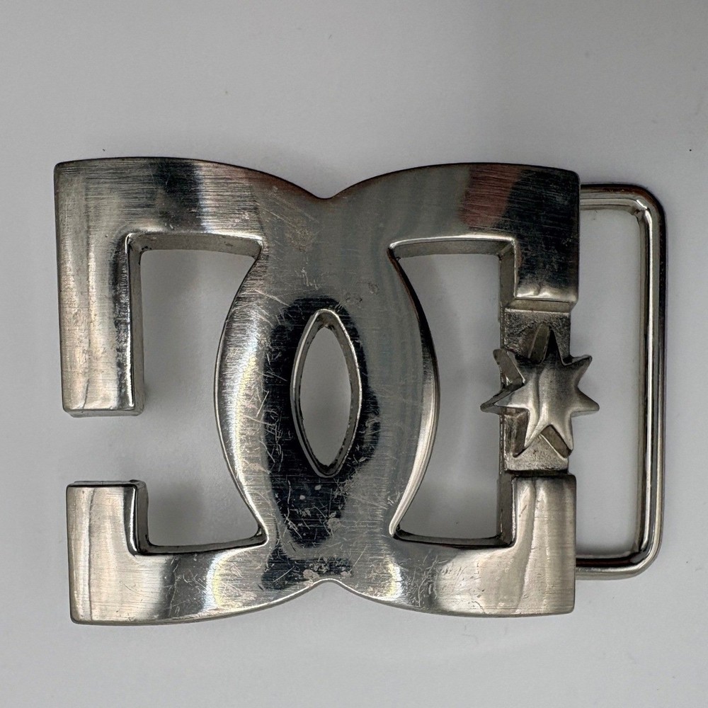 Unisex Y2K Steel Belt Buckle with DC Shoes Logo Skater Vintage 90s/00s