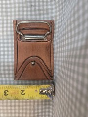 Tooled Leather TEXAS Belt Buckle Hidden Money Flap Western Cowboy Style