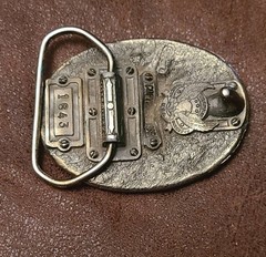 VINTAGE 1643 Brass Deer Buckle- THE GREAT AMERICAN BUCKLE CO- copyright 1986