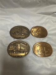 Four Vintage Truck Driver Award Belt Buckles, Walmart and Tyson&rsquo;s Foods