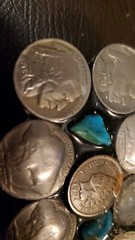 BUFFALO NICKEL COIN BELT BUCKLE WITH TURQUOISE Make Offer