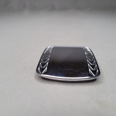 Silver Tone Rectangular Tie Bar Clip Mens Engraved Geometric Pattern Size Shown