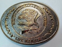 Vintage North American Hunting Club Life Member Belt Buckle Eagle