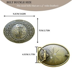 GRAERRY Western Belt Buckle for Men Women Initial Letters ABCDJMR Medium, J
