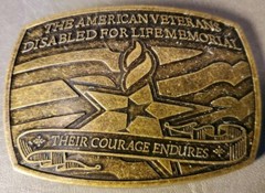 The American Veterans Disabled For Life Memorial Belt Buckle 2007 Sponsor #0369