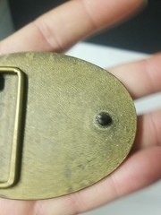 Vintage Brass Caterpillar Cat 215 Excavator Belt Buckle
