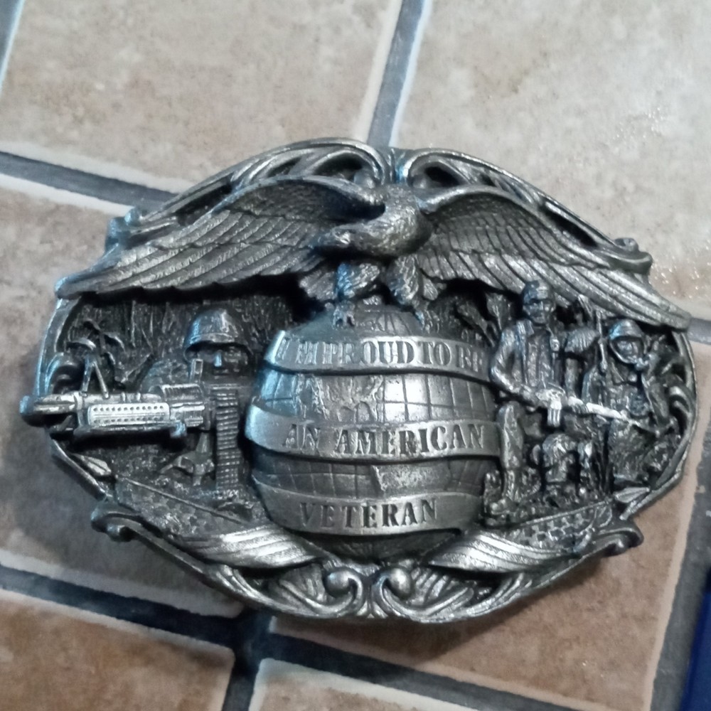 Indiana Metal Craft IMC-305 American Veteran Eagle Oval Western Buckle 1.75&Prime;